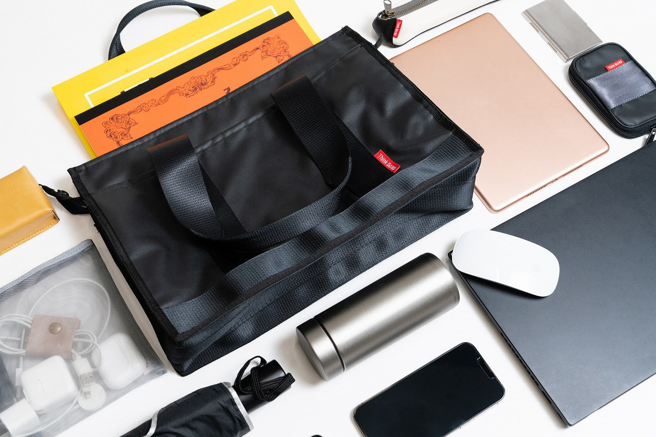 再生シートベルト ビジネストート｜丈夫で機能的な横型トートバッグ